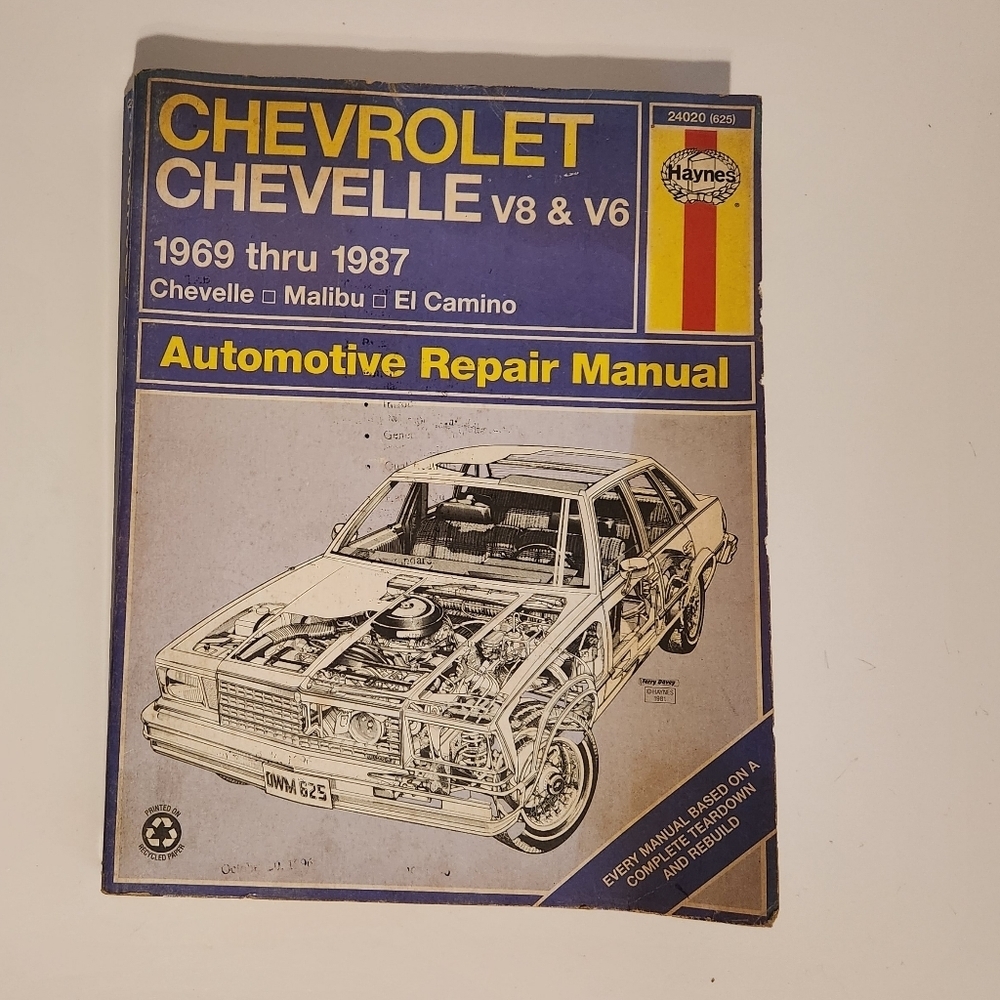 1969 thru 1987 Chevrolet, Chevelle V8 & V6 Automotive Repair Manual